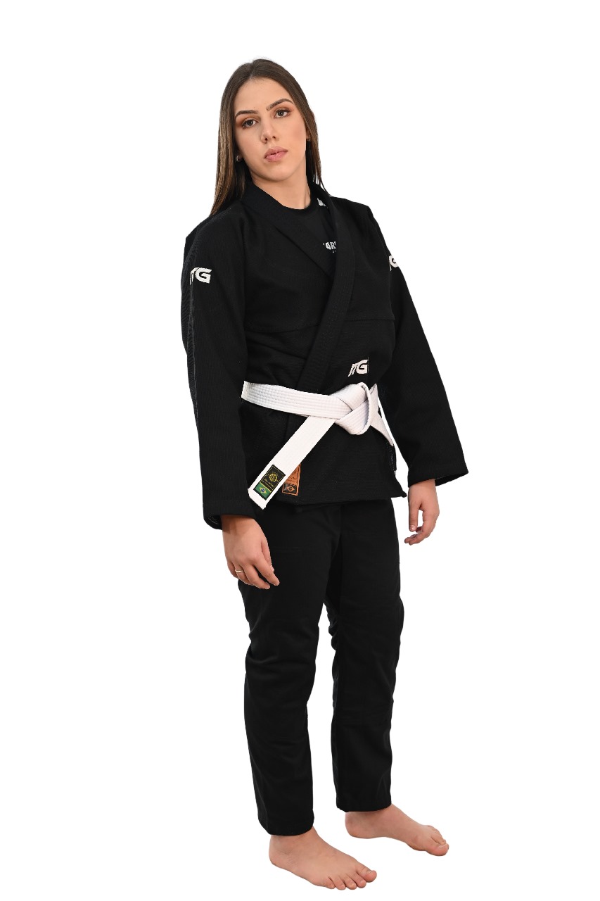 Kimono In The Guard Feminino Xadrez Preto