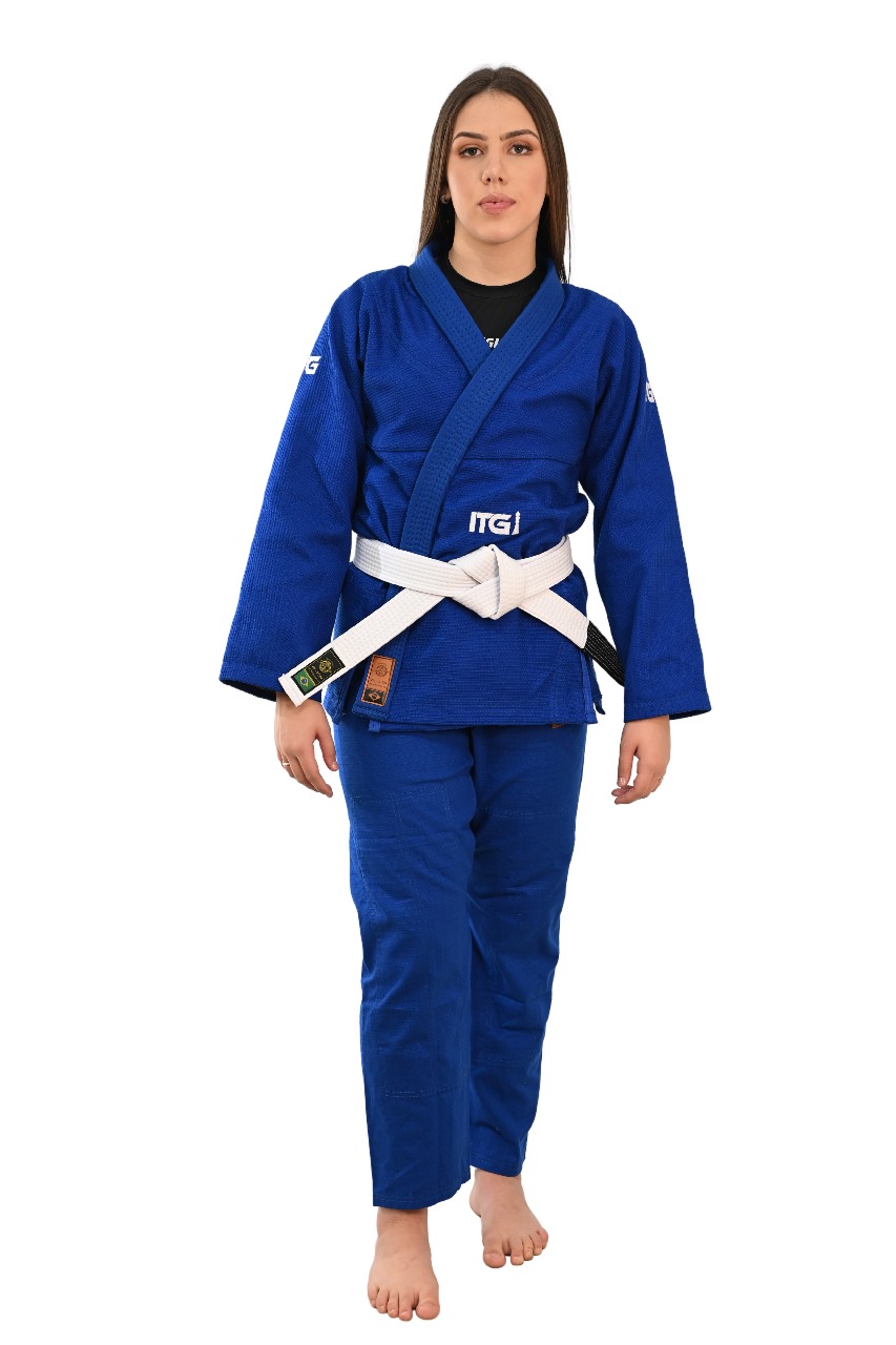 Kimono In The Guard Feminino Xadrez Azul