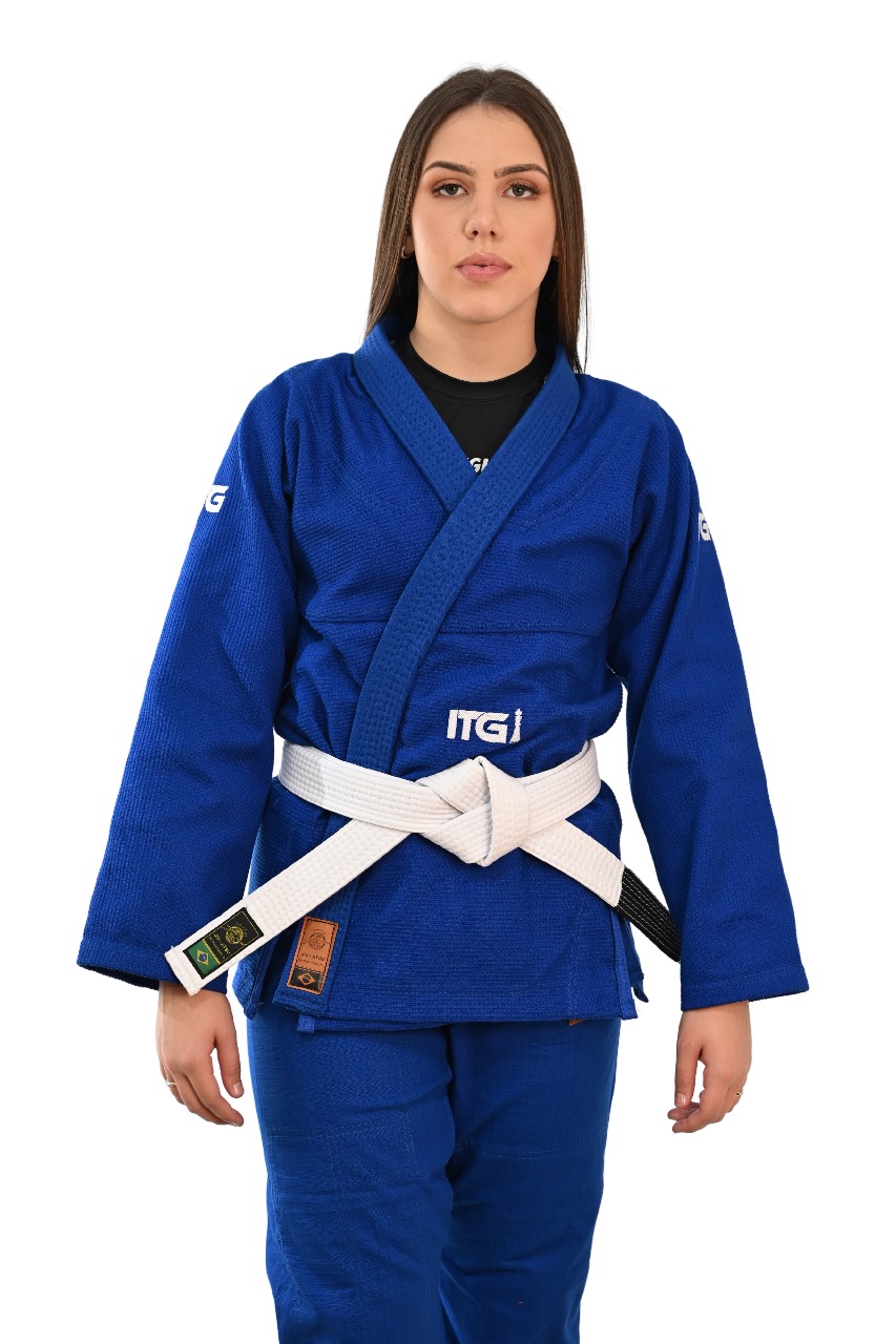 Kimono In The Guard Feminino Xadrez Azul